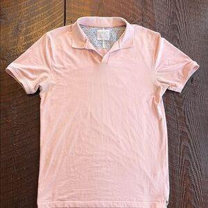 Denim & Flower Light Pink Polo Shirt Men’s Small Casual Preppy Short Sleeve